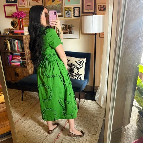 Kate Spade x Target Green Ruffled Midi Dress